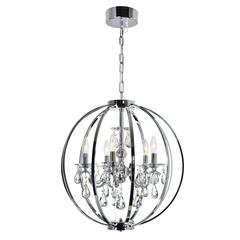 Abia 5 Light Up Chandelier With Chrome Finish