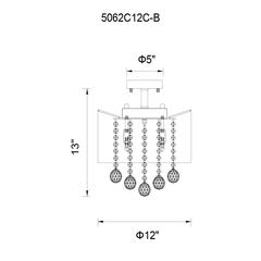 Radiant 3 Light Drum Shade Flush Mount With Chrome Finish