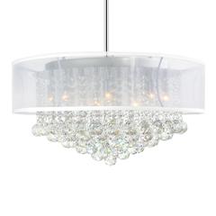 Radiant 12 Light Drum Shade Chandelier With Chrome Finish