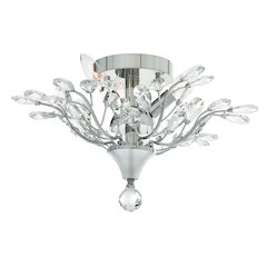 Ivy 3 Light Drum Shade Flush Mount With Chrome Finish