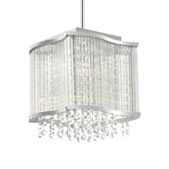 Elsa 3 Light Drum Shade Mini Pendant With Chrome Finish