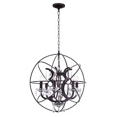 Campechia 6 Light Up Chandelier With Brown Finish