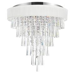 Franca 8 Light Drum Shade Flush Mount With Chrome Finish