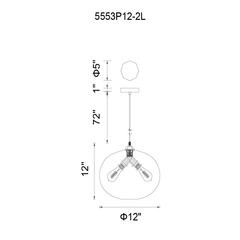 Glass 2 Light Down Mini Pendant With Finish