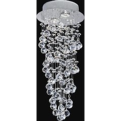 Double Spiral 2 Light Flush Mount With Chrome Finish