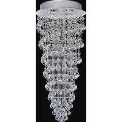 Double Spiral 4 Light Flush Mount With Chrome Finish
