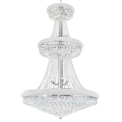 Empire 34 Light Down Chandelier With Chrome Finish