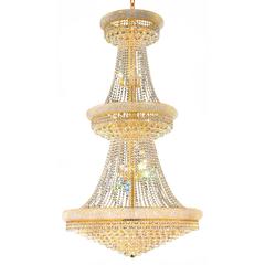 Empire 38 Light Down Chandelier With Gold Finish