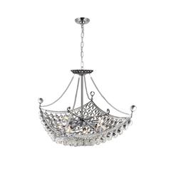 Jasmine 8 Light Down Chandelier With Chrome Finish