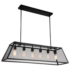 Alyson 6 Light Down Chandelier With Black Finish