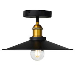 Brave 1 Light Flush Mount With Black Finish