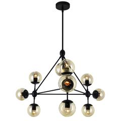 Glow 10 Light Chandelier With Black Finish