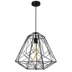 Bagheera 1 Light Down Pendant With Black Finish