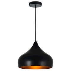 Dynamic 1 Light Down Pendant With Black Finish