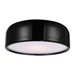 Campton 3 Light Drum Shade Flush Mount With Black Finish