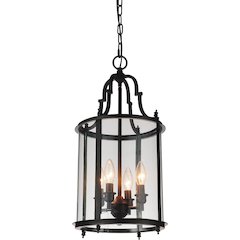 Desire 4 Light Drum Shade Mini Pendant With Oil Rubbed Bronze Finish