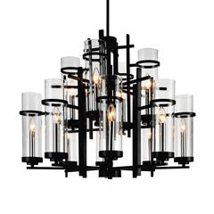 Sierra 12 Light Up Chandelier With Black Finish