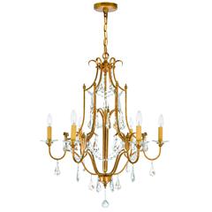 Electra 6 Light Up Chandelier With Oxidized Bronze Finish