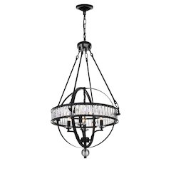 Arkansas 4 Light Chandelier With Black Finish