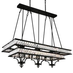 Shalia 20 Light Island Chandelier With Black Finish
