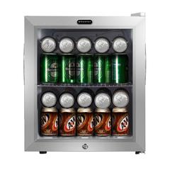 Beverage Refrigerator With Lock – Stainless Steel 62 Can Capacity