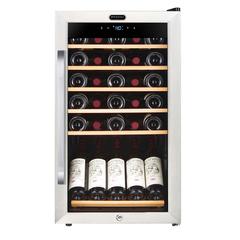 34 Bottle Freestanding Stainless Steel Wine Refrigerator with Display Shelf