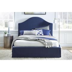 Sur Skirted Footboard Storage Panel Bed in Navy