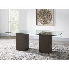 Modesto Rectangular Glass Top Dining Table in French Roast