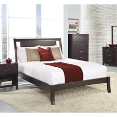 Nevis Wood Sleigh Bed in Espresso