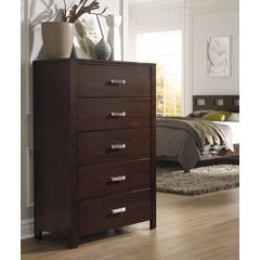 Riva Five Drawer Chest in Chocolate Brown (2024)