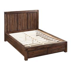 Meadow Solid Wood Footboard Storage Bed in Brick Brown