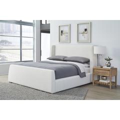 Presley Upholstered Wingback Platform Bed in Cottage Cheese Boucle
