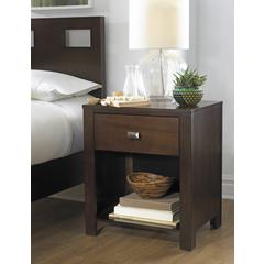 Riva One Drawer Nightstand in Chocolate Brown