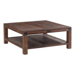 Meadow Solid Wood Square Coffee Table in Brick Brown
