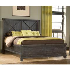 Yosemite Solid Wood Panel Bed in Cafe