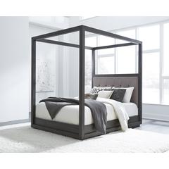 Oxford Upholstered Canopy Bed in Dolphin