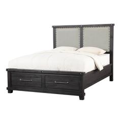 Yosemite Upholstered Footboard Storage Bed in Cafe