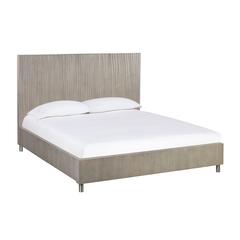 Argento Wave-Patterned Bed in Misty Grey, California King