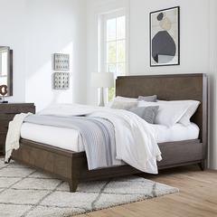 Broderick Wood Panel Bed in Wild Oats Brown