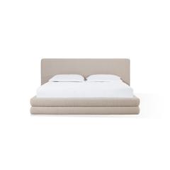 Maya Upholstered Platform Bed in Brun Boucle