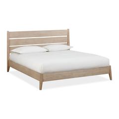 Sumire Slatted Ash Wood Platform Bed in Ginger