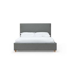 Olivia Upholstered Platform Bed in Pewter