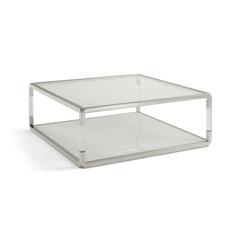 Jasper Square Coffee Table in Acrylic/White Glass/PSS