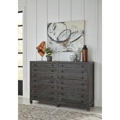 Townsend Solid Wood Eight Drawer Dresser in Gunmetal (2024)