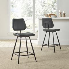 Vinson Modern Swivel Counter Stool in Cobalt, set of 2