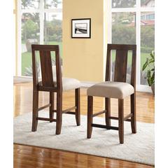 Meadow Solid Wood Upholstered Kitchen Counter Stool in Brick Brown, set of 2