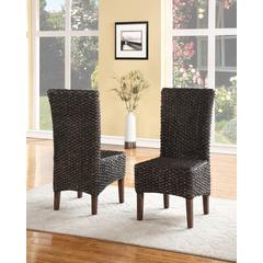 Meadow Wicker Dining Chair in Brick Brown, set of 2