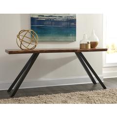 Reese Live Edge Solid Wood Metal Leg Console Table in Natural Acacia