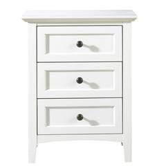 Paragon Three Drawer Nightstand in White