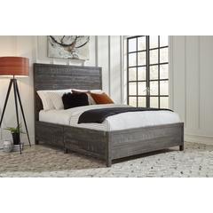Townsend Solid Wood Low-Profile Bed in Gunmetal